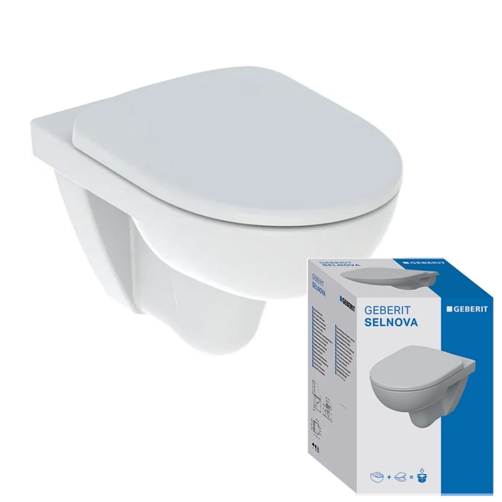 SET - Wc solja konzolna GEBERIT - SELNOVA RIMFREE sa softclose daskom [501.751.00.1]